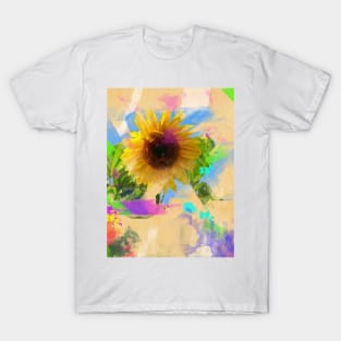 Sunflower Painting Watercolor Effect T-Shirt